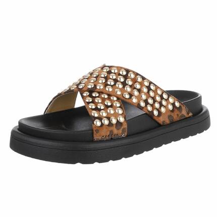 Damen Pantoletten - leopard