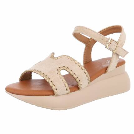 Damen Keilsandaletten - beige