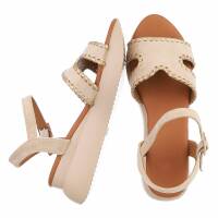 Damen Keilsandaletten - beige