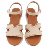 Damen Keilsandaletten - beige