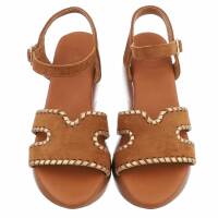 Damen Keilsandaletten - camel