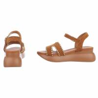 Damen Keilsandaletten - camel