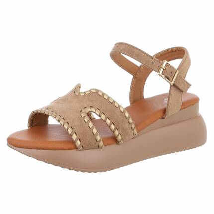 Damen Keilsandaletten - khaki