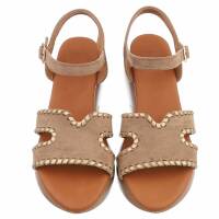 Damen Keilsandaletten - khaki