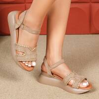 Damen Keilsandaletten - khaki