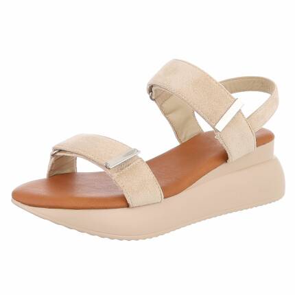 Damen Keilsandaletten - beige