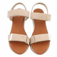 Damen Keilsandaletten - beige