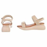Damen Keilsandaletten - beige