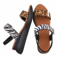 Damen Keilsandaletten - leopard