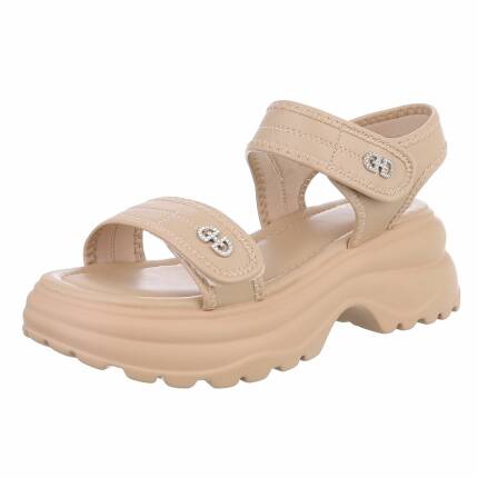 Damen Keilsandaletten - khaki