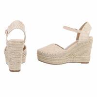 Damen Keilsandaletten - beige