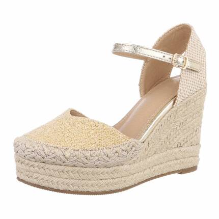 Damen Keilsandaletten - gold