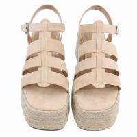 Damen Keilsandaletten - beige