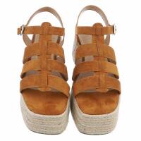 Damen Keilsandaletten - camel