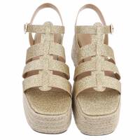 Damen Keilsandaletten - gold
