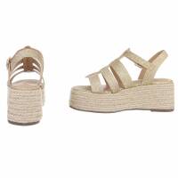 Damen Keilsandaletten - gold