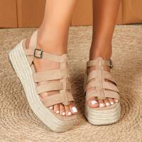 Damen Keilsandaletten - khaki