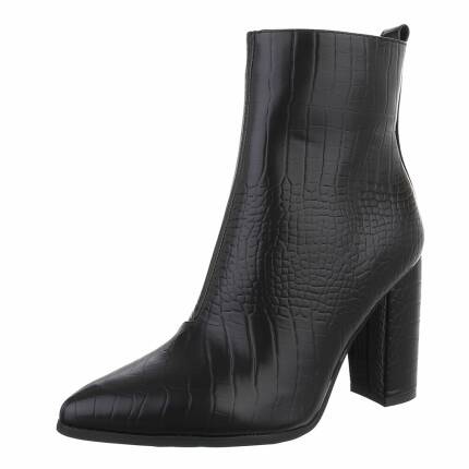 Damen High-Heel Stiefeletten - blackcroc