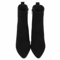 Damen High-Heel Stiefeletten - blacksuede