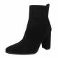 Damen High-Heel Stiefeletten - blacksuede