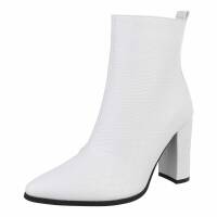 Damen High-Heel Stiefeletten - whitecroc