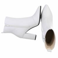 Damen High-Heel Stiefeletten - whitecroc