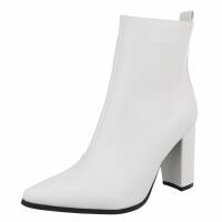 Damen High-Heel Stiefeletten - whitepu