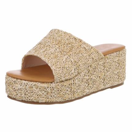 Damen Keilsandaletten - beige