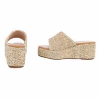 Damen Keilsandaletten - beige