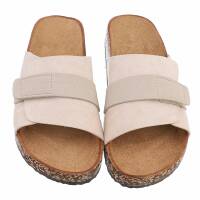 Damen Pantoletten - beige