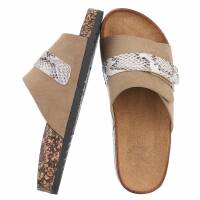 Damen Pantoletten - khaki