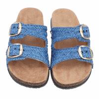 Damen Pantoletten - blue