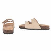 Damen Pantoletten - beige