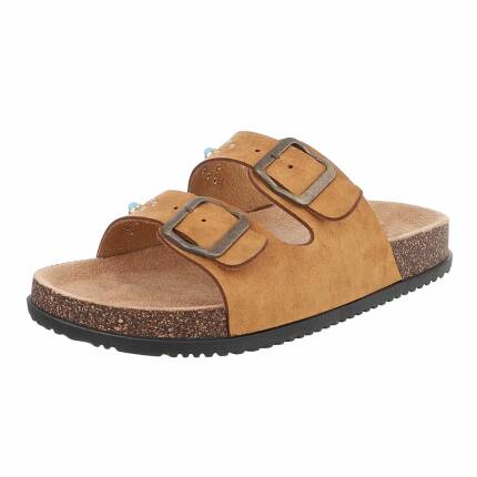 Damen Pantoletten - camel