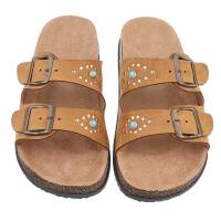 Damen Pantoletten - camel