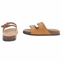 Damen Pantoletten - camel
