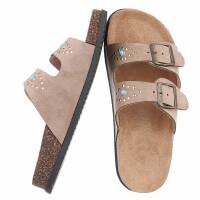 Damen Pantoletten - khaki