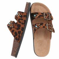 Damen Pantoletten - leopard