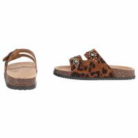 Damen Pantoletten - leopard