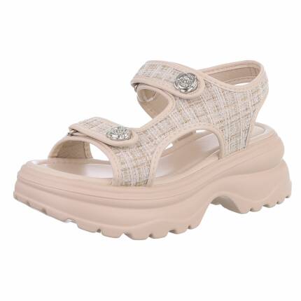 Damen Keilsandaletten - beige