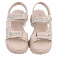 Damen Keilsandaletten - beige