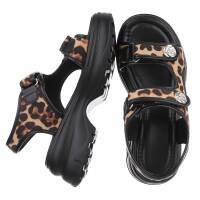 Damen Keilsandaletten - leopard