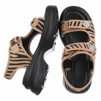 Damen Keilsandaletten - zebra