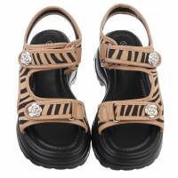 Damen Keilsandaletten - zebra