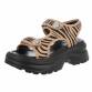 Damen Keilsandaletten - zebra