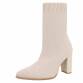 Damen High-Heel Stiefeletten - beige
