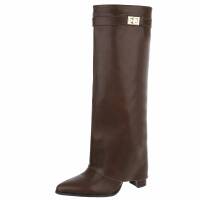 Damen High-Heel Stiefel - brownpu
