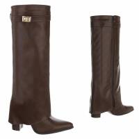 Damen High-Heel Stiefel - brownpu