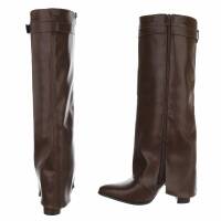 Damen High-Heel Stiefel - brownpu