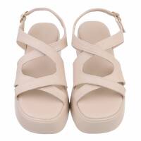 Damen Keilsandaletten - beige